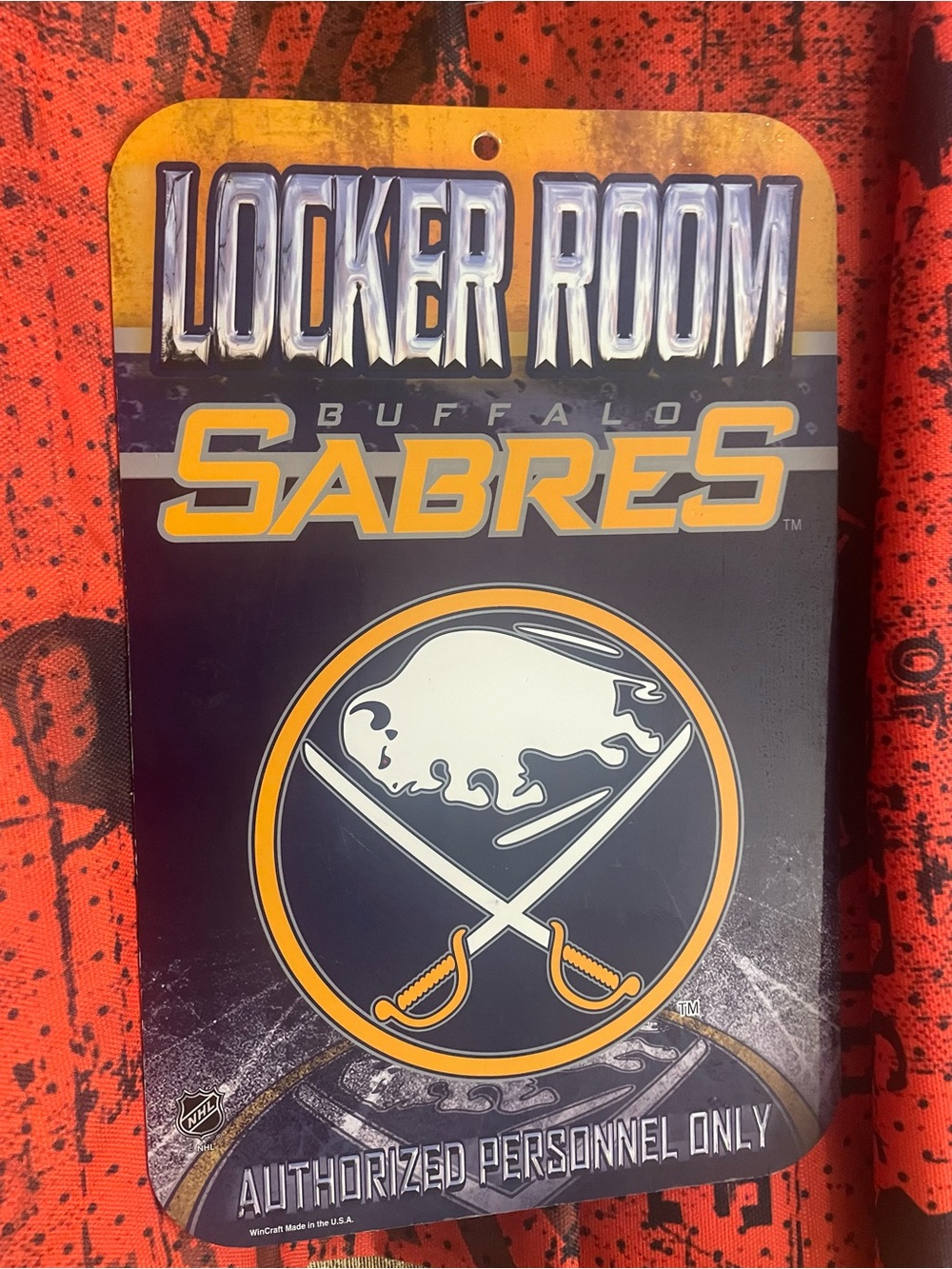 Buffalo Sabres Locker Room Authorized Personnel Only Sign Hockey